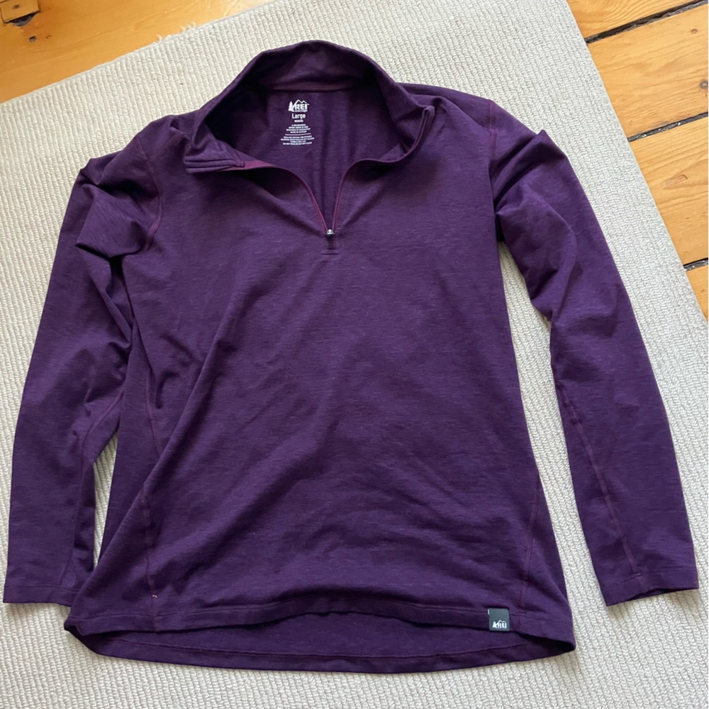 REI purple 1/4 zip pullover